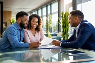 Couple Getting Financing at Bank